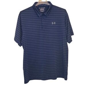 Under Armour Men's XXL Loose Fit The Playoff Polo Shirt Navy Stripe Golf